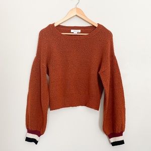Louna Dark Red Balloon Sleeve Sweater | M